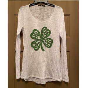 Coin 1904 4 Leaf Clover Shamrock Design Long Sleeve Tee size Large